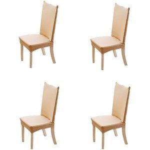 4-Pack Kitchen Dining Chair Cover Slipcover Tan
